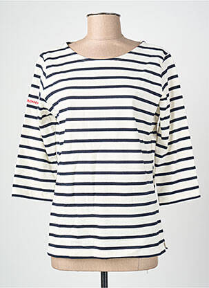 Tricou mâneci 3/4 mâneci 3/4 alb BLANC BOHEME femeie