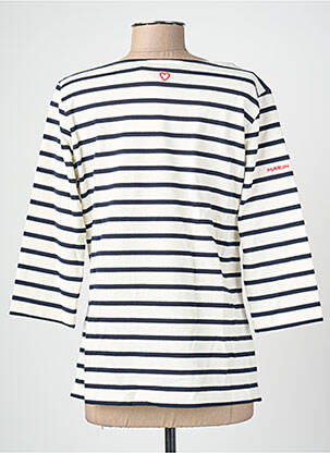 Tricou mâneci 3/4 mâneci 3/4 alb BLANC BOHEME femeie