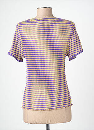 Tricou croială cambrată mâneci scurte violet BLANC BOHEME femeie