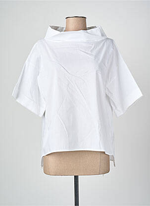 Top mâneci scurte mâneci scurte alb BLANC BOHEME femeie