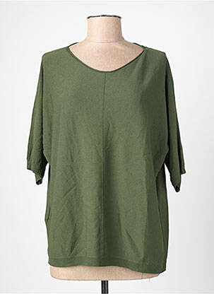 Top mâneci scurte mâneci scurte verde BLANC BOHEME femeie