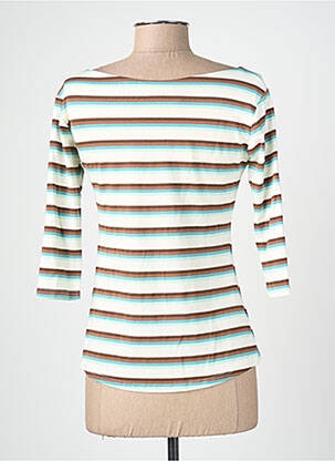 Tricou mâneci 3/4 mâneci 3/4 albastru BLANC BOHEME femeie
