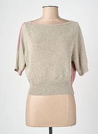 Top elasticitate mâneci 3/4 bej BLANC BOHEME femeie
