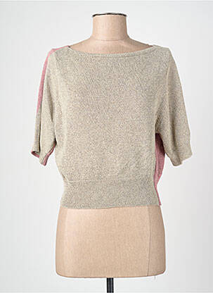 Top elasticitate mâneci 3/4 bej BLANC BOHEME femme