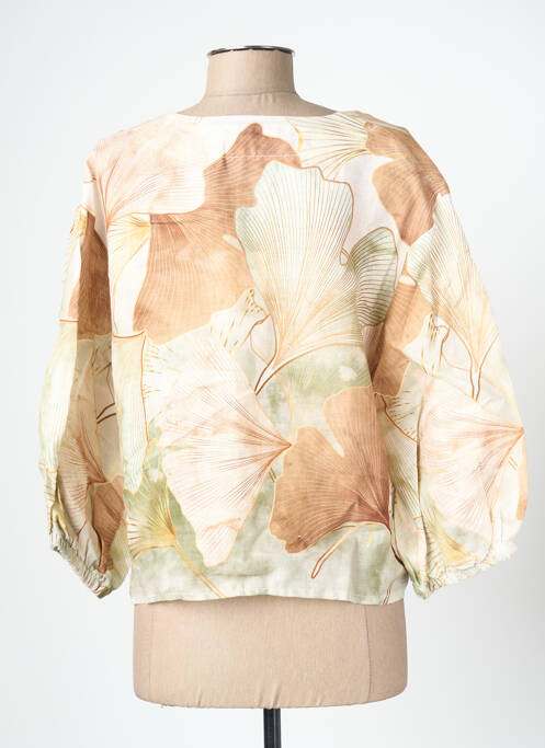 Top imprimeu fantezie mâneci 3/4 verde BLANC BOHEME femme