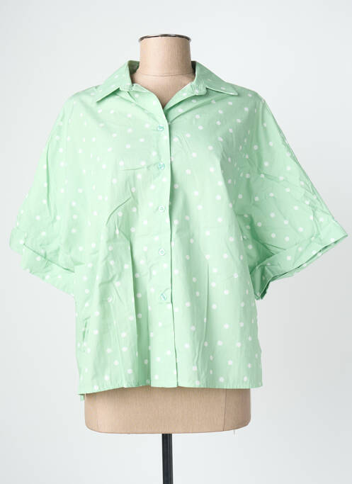 Cămașă mâneci scurte mâneci scurte verde BLANC BOHEME femme