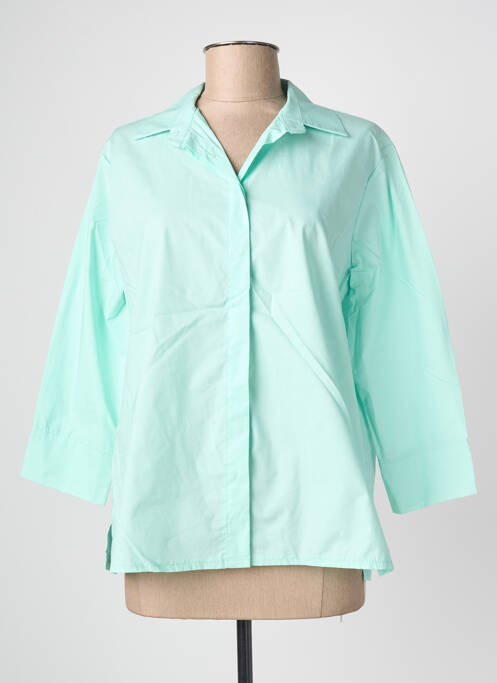 Cămașă croială dreaptă mâneci 3/4 verde BLANC BOHEME femme
