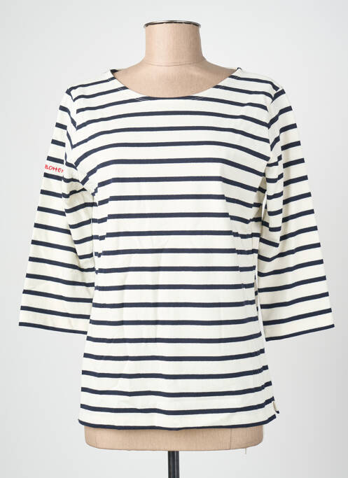 Tricou mâneci 3/4 mâneci 3/4 alb BLANC BOHEME femme
