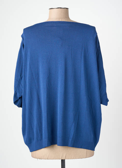 Top mâneci scurte mâneci scurte albastru BLANC BOHEME femme