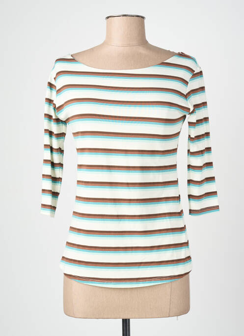 Tricou mâneci 3/4 mâneci 3/4 albastru BLANC BOHEME femme