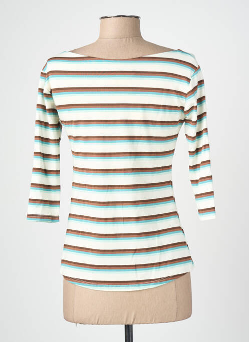Tricou mâneci 3/4 mâneci 3/4 albastru BLANC BOHEME femme