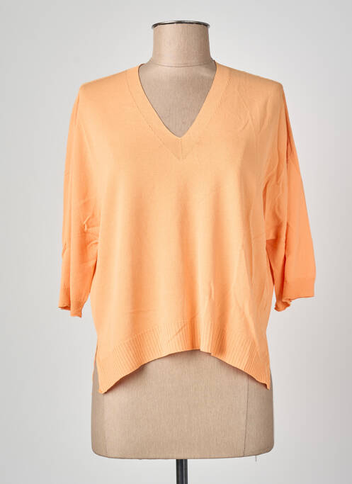 Top elasticitate mâneci 3/4 portocaliu BLANC BOHEME femme