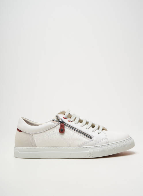 Adidași închidere cu fermoar și șireturi vârf rotund alb FLUCHOS homme