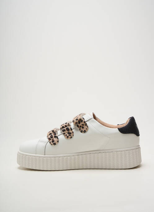 Adidași vârf rotund toc plat până la 3 cm alb VANESSA WU femme