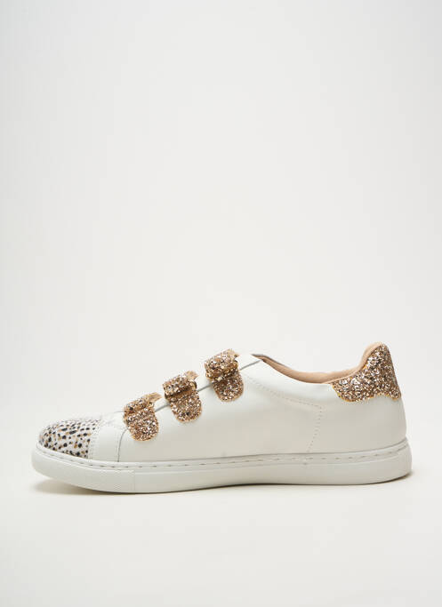 Adidași țesătură țesătură cu sclipici toc plat până la 3 cm alb VANESSA WU femme