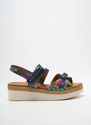 Sandale/pantofi decupați țesătură satinată toc de 4 la 6 cm albastru JORDANA femme