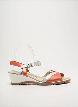 Sandale/pantofi decupați țesătură satinată toc de 4 la 6 cm portocaliu BOISSY femme