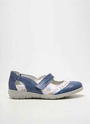 Balerine închidere cu arici toc plat până la 3 cm albastru SUAVE femme