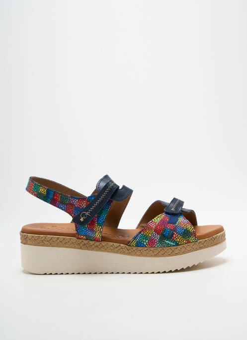 Sandale/pantofi decupați țesătură satinată toc de 4 la 6 cm albastru JORDANA femme