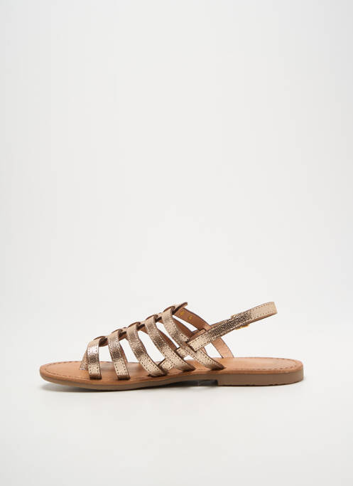 Șlapi țesătură satinată toc plat până la 3 cm auriu LES TROPEZIENNES PAR M.BELARBI femme