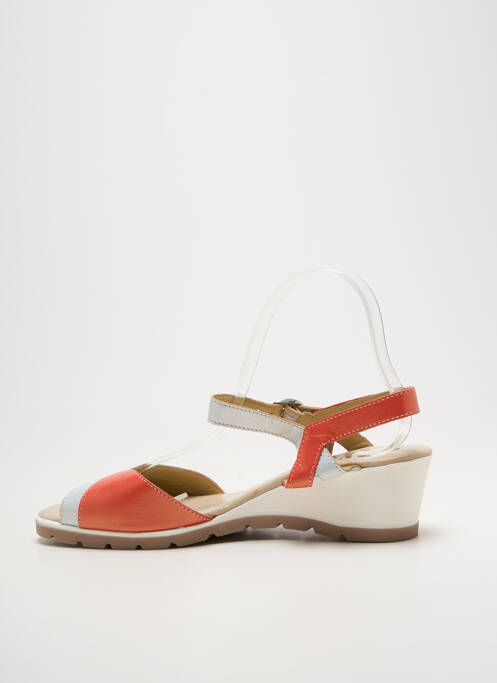 Sandale/pantofi decupați țesătură satinată toc de 4 la 6 cm portocaliu BOISSY femme