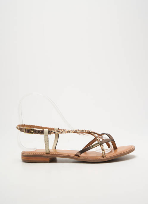 Șlapi țesătură satinată toc plat până la 3 cm bej LES TROPEZIENNES PAR M.BELARBI femme