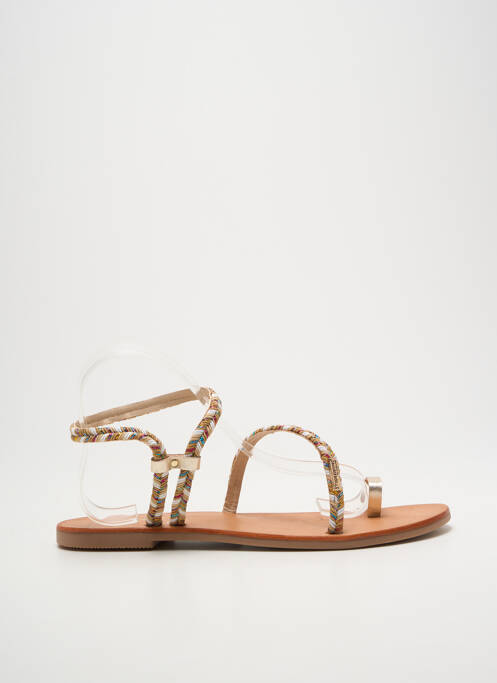 Șlapi țesătură satinată toc plat până la 3 cm argintiu LES TROPEZIENNES PAR M.BELARBI femme