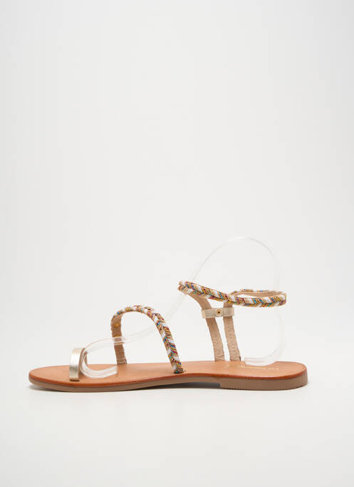 Șlapi țesătură satinată toc plat până la 3 cm argintiu LES TROPEZIENNES PAR M.BELARBI femme