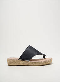 Șlapi vârf deschis toc plat până la 3 cm negru LA MAISON DE L'ESPADRILLE femme