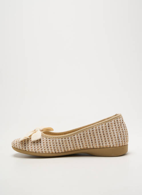 Papuci/pantofi de casă vârf rotund toc plat până la 3 cm bej KOOMAC femme