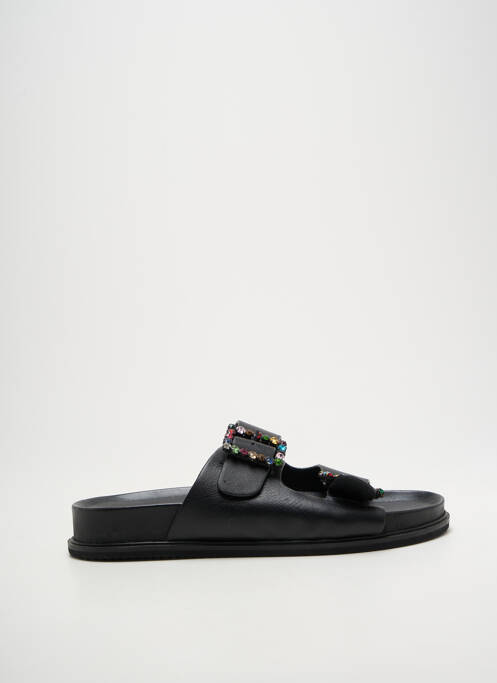 Mulete/saboți țesătură satinată toc plat până la 3 cm negru GIOSEPPO femme