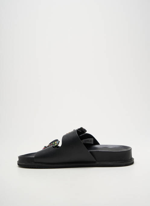 Mulete/saboți țesătură satinată toc plat până la 3 cm negru GIOSEPPO femme