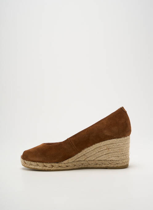 Espadrile vârf deschis toc de 7 la 9 cm maro LA MAISON DE L'ESPADRILLE femme