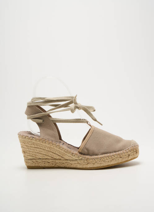 Espadrile închidere cu șireturi toc de 7 la 9 cm gri LA MAISON DE L'ESPADRILLE femme