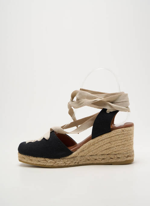 Espadrile închidere cu șireturi toc de 7 la 9 cm negru LA MAISON DE L'ESPADRILLE femme
