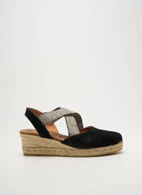 Espadrile vârf rotund toc de 4 la 6 cm negru LA MAISON DE L'ESPADRILLE femme