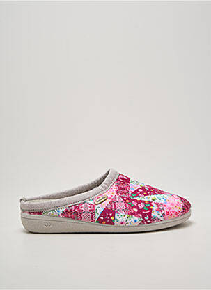 Papuci/pantofi de casă imprimare toc plat până la 3 cm roz SEMELFLEX femme