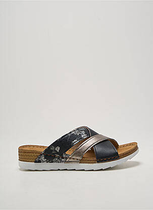 Mulete/saboți țesătură satinată toc plat până la 3 cm negru INBLU femme