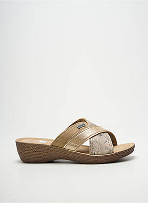 Mulete/saboți vârf deschis toc de 4 la 6 cm bej INBLU femme