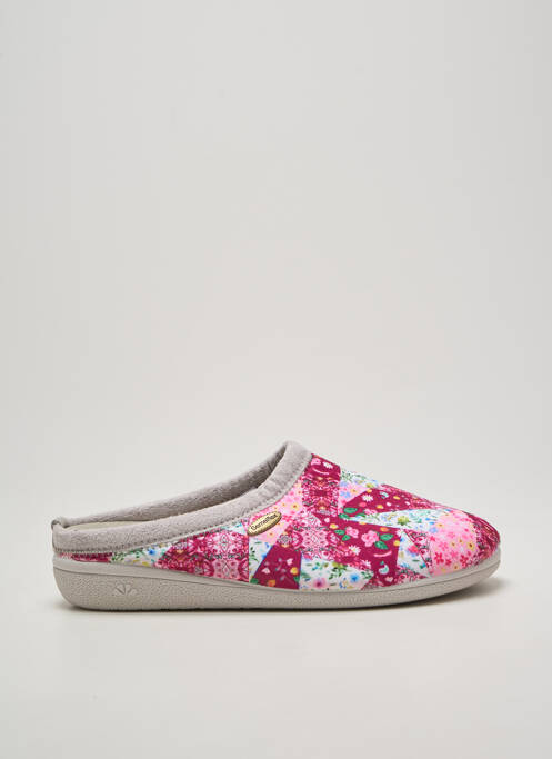 Papuci/pantofi de casă imprimare toc plat până la 3 cm roz SEMELFLEX femme