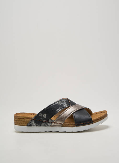 Mulete/saboți țesătură satinată toc plat până la 3 cm negru INBLU femme