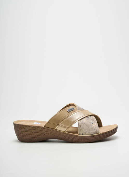 Mulete/saboți vârf deschis toc de 4 la 6 cm bej INBLU femme