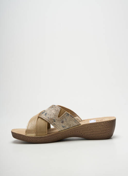Mulete/saboți vârf deschis toc de 4 la 6 cm bej INBLU femme