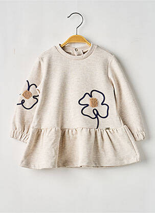 Rochie midi guler rotund mâneci lungi bej MAYORAL fille