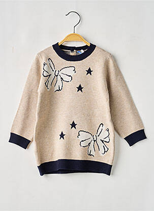 Rochie pulover imprimeu fantezie mâneci lungi bej MAYORAL fille