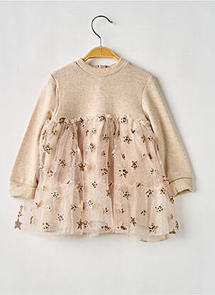 Rochie midi închidere cu fermoar la spate mâneci lungi bej MAYORAL fille