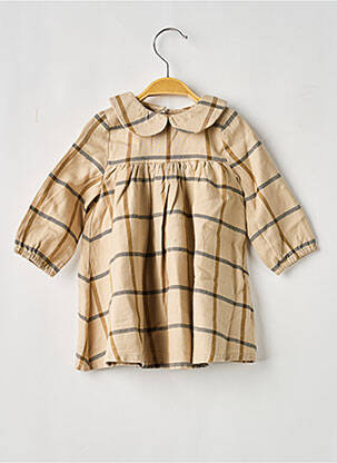 Rochie midi închidere cu nasturi la spate mâneci lungi bej NOUKIE'S fille