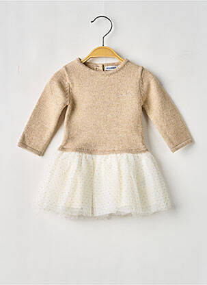 Rochie midi guler rotund mâneci lungi auriu NOUKIE'S fille