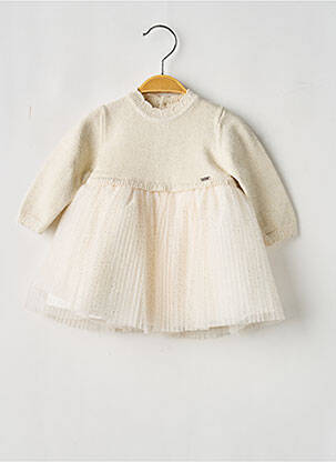 Rochie midi guler rotund mâneci lungi bej MAYORAL fille