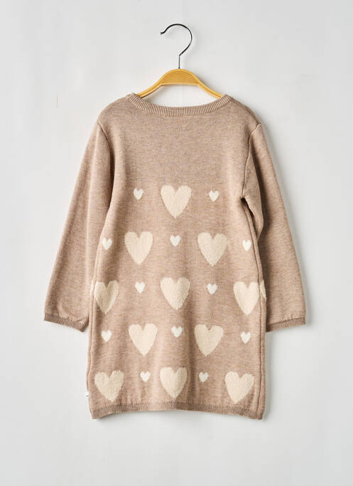 Rochie pulover imprimeu fantezie mâneci lungi bej NOUKIE'S fille